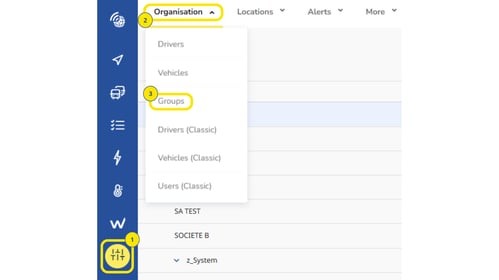 How do the Groups work on MyConnected Fleet - Screenshot 2