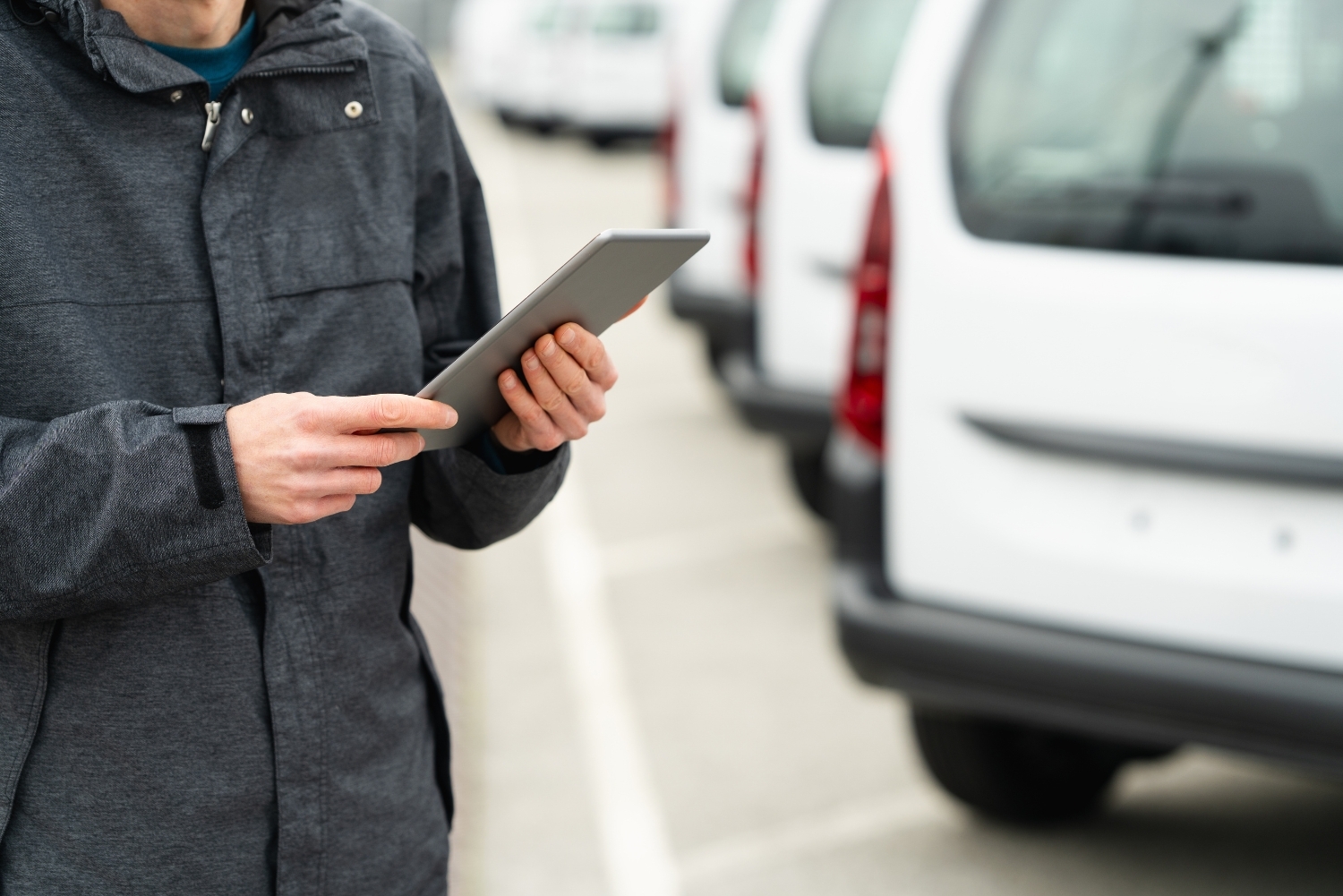fleet manager with tablet