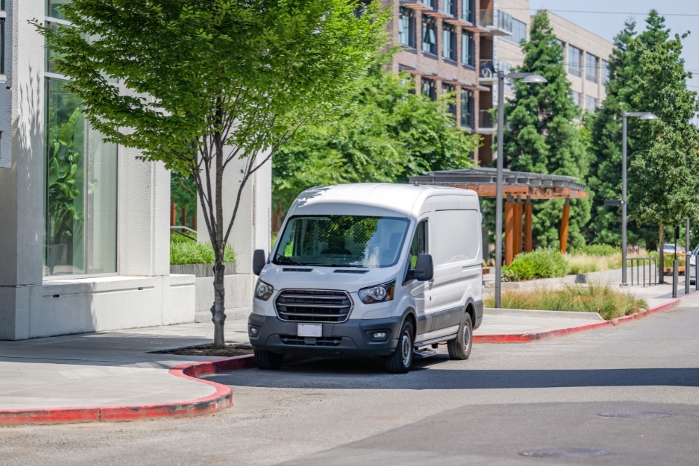 white fleet van in low emission zone